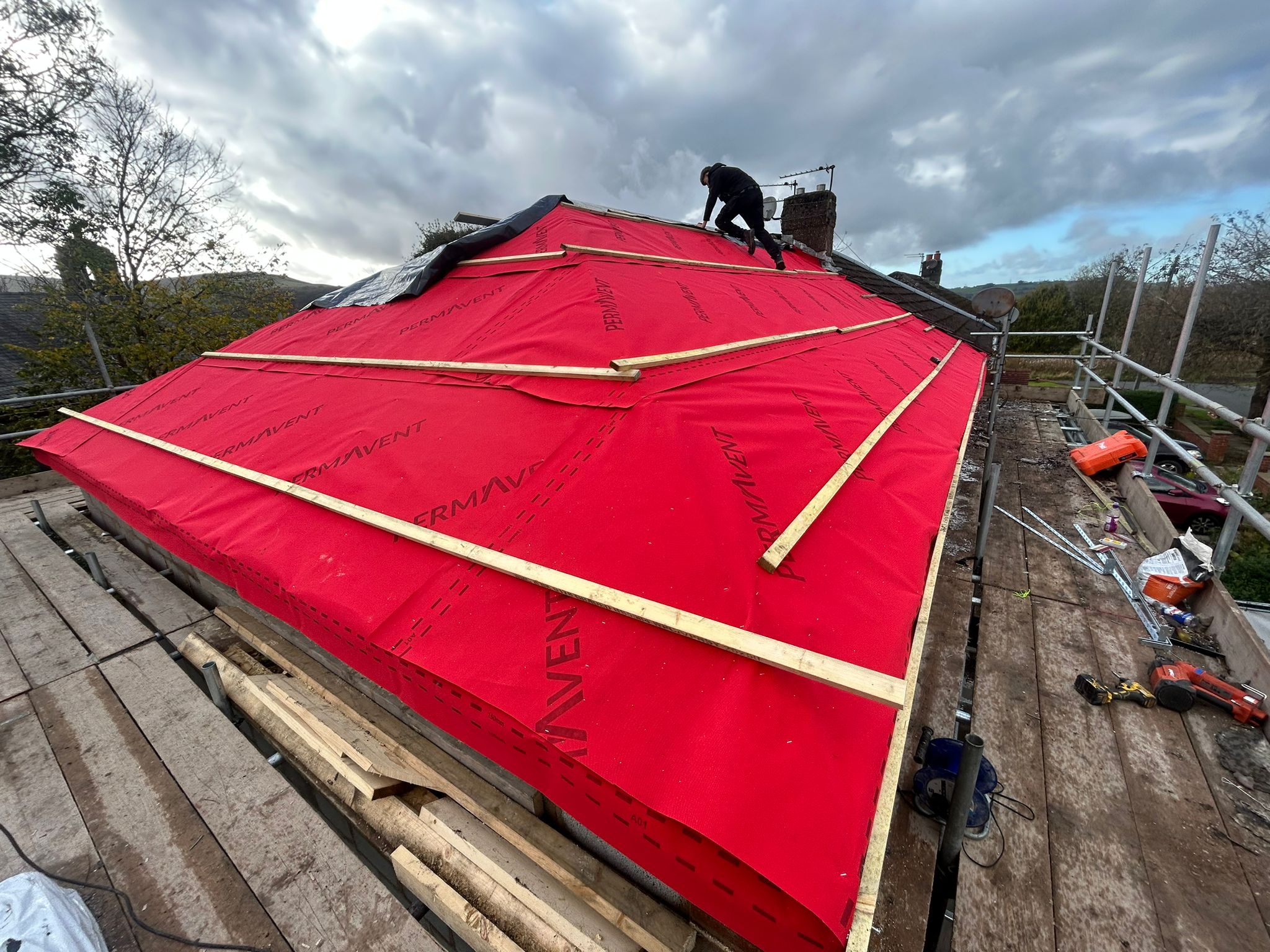 Roof structure installation